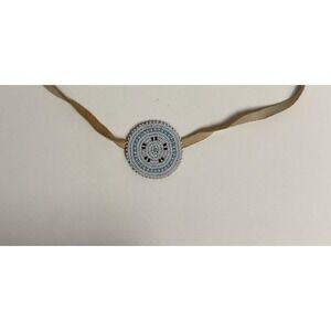 Vintage Plains Style Beaded Medallion Necklace – 2.25" Rosette